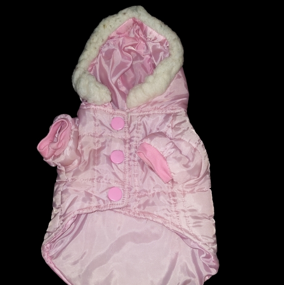 ❤️ Pink Quilted Dog Coat Small - Picture 1 of 10